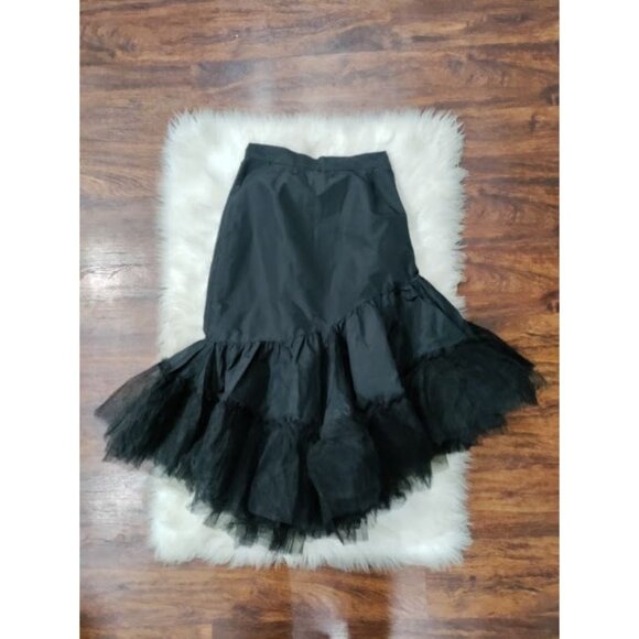 NWT Sandra Mansour x H&M Asymmetric Ruffle Tulle Flounce Skirt Black Womens Sz 2 - Picture 8 of 15